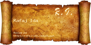 Rafaj Ida névjegykártya